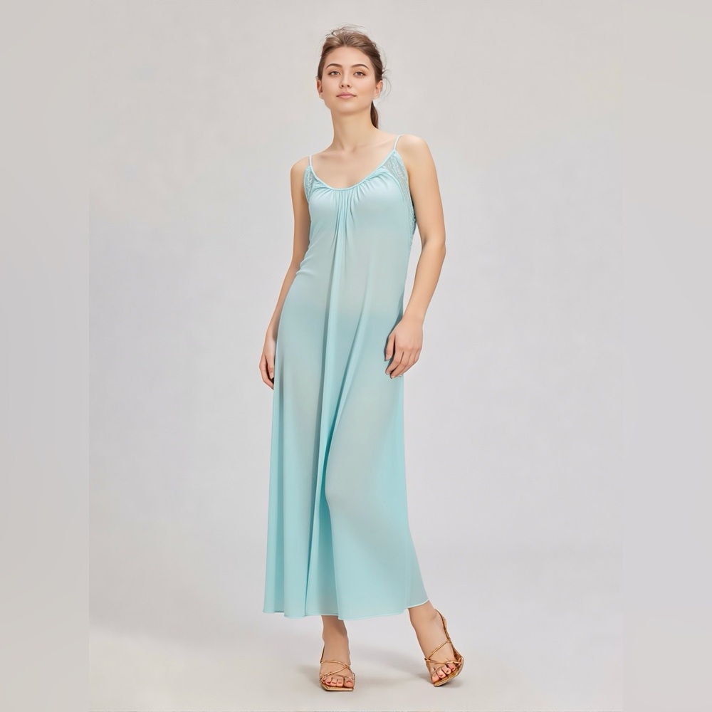 Vintage Linda Lingerie 1970’s turquoise nightgown